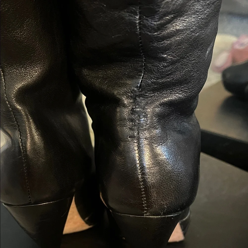 L.A.M.B. Panya Black Knee High Leather Boots - Picture 6 of 10